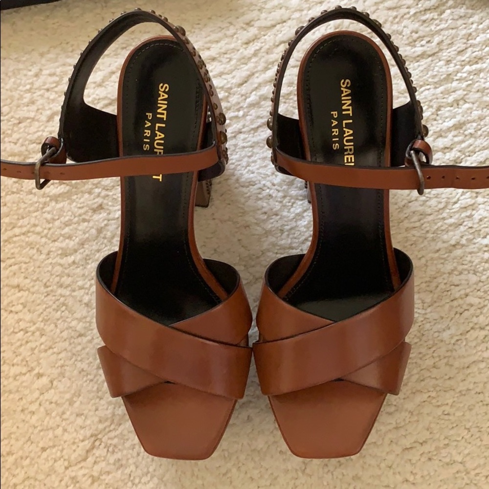 YSL Saint Laurent Farrah Studded Sandals